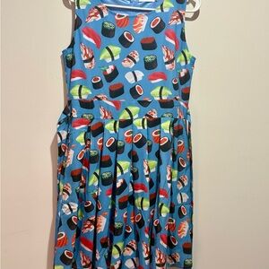 Sushi Print Blue Dress